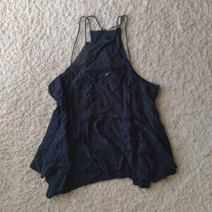 Abercrombie & Fitch Navy Lace Trim Tank Top